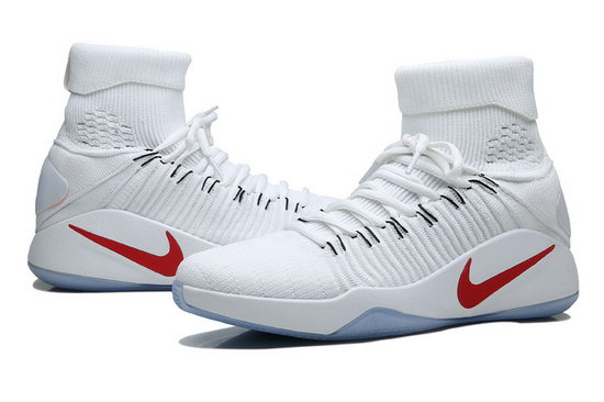 Nike Hyperdunk 2015 Flyknit High White Red Factory Outlet